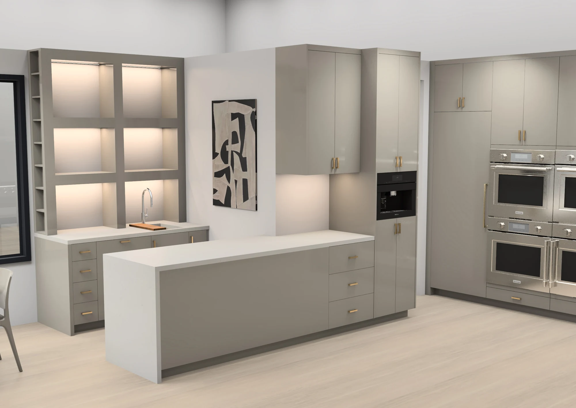 Design visualization of the integrated coffee bar