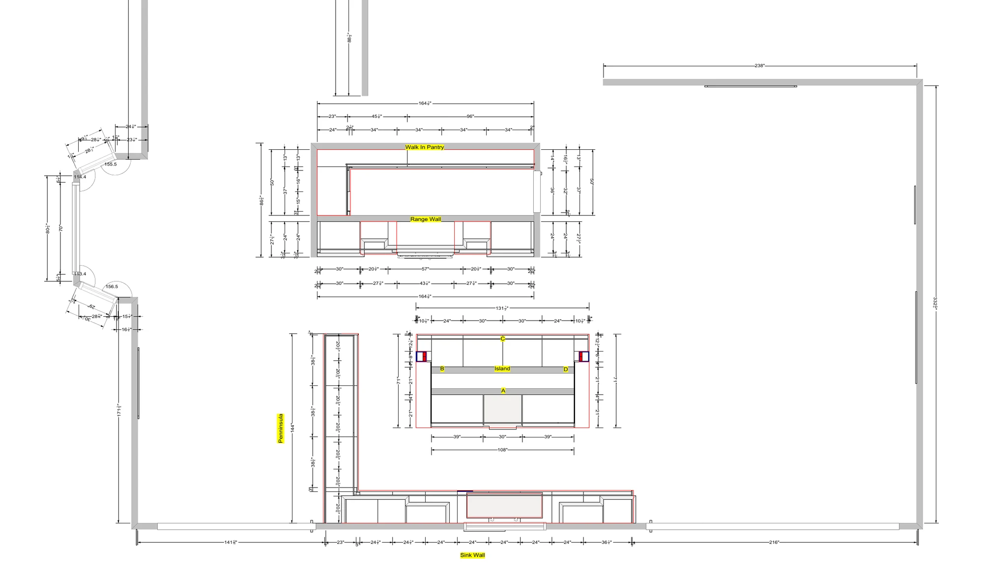 Kitchen layout — selected design documentation
