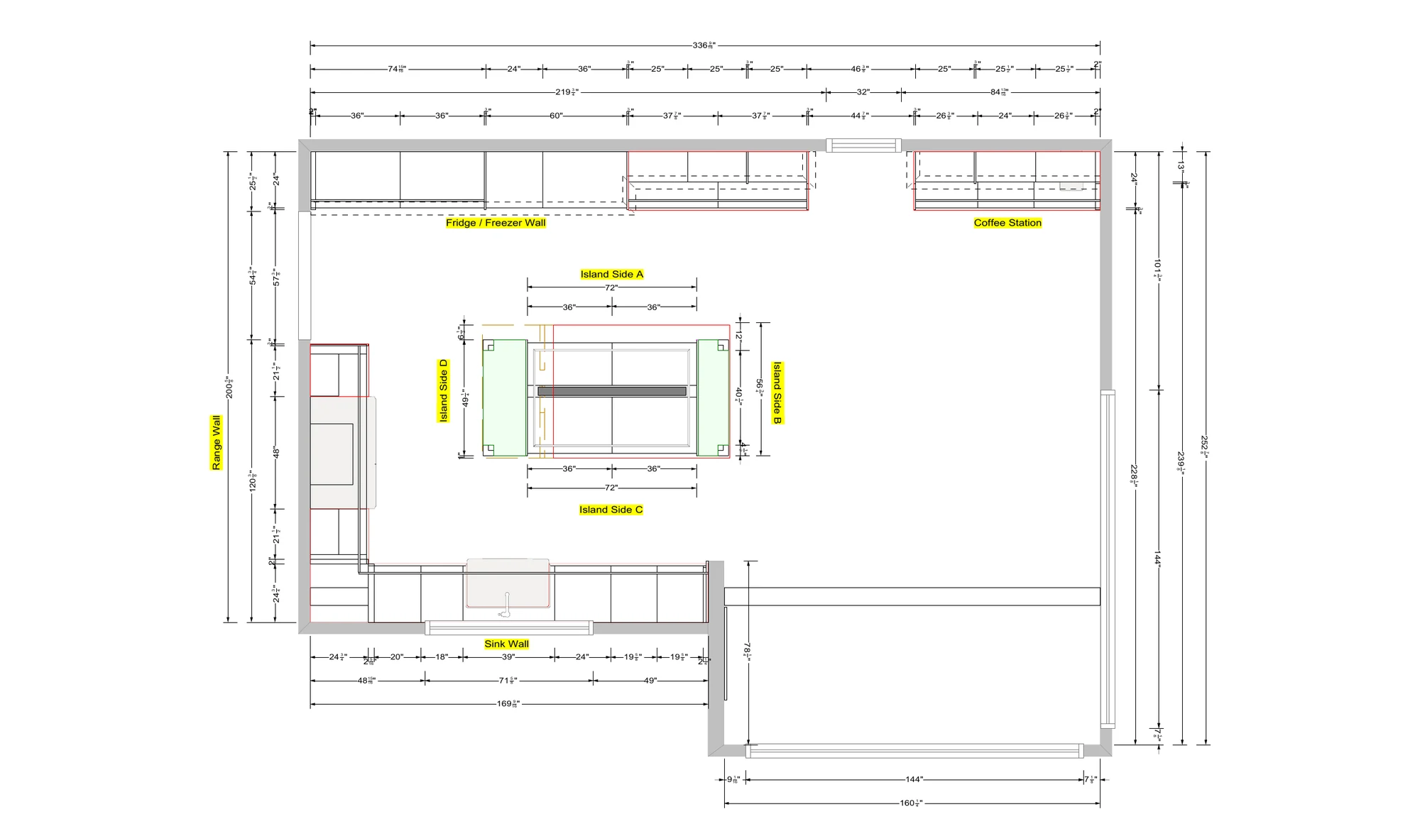 Kitchen layout — design documentation